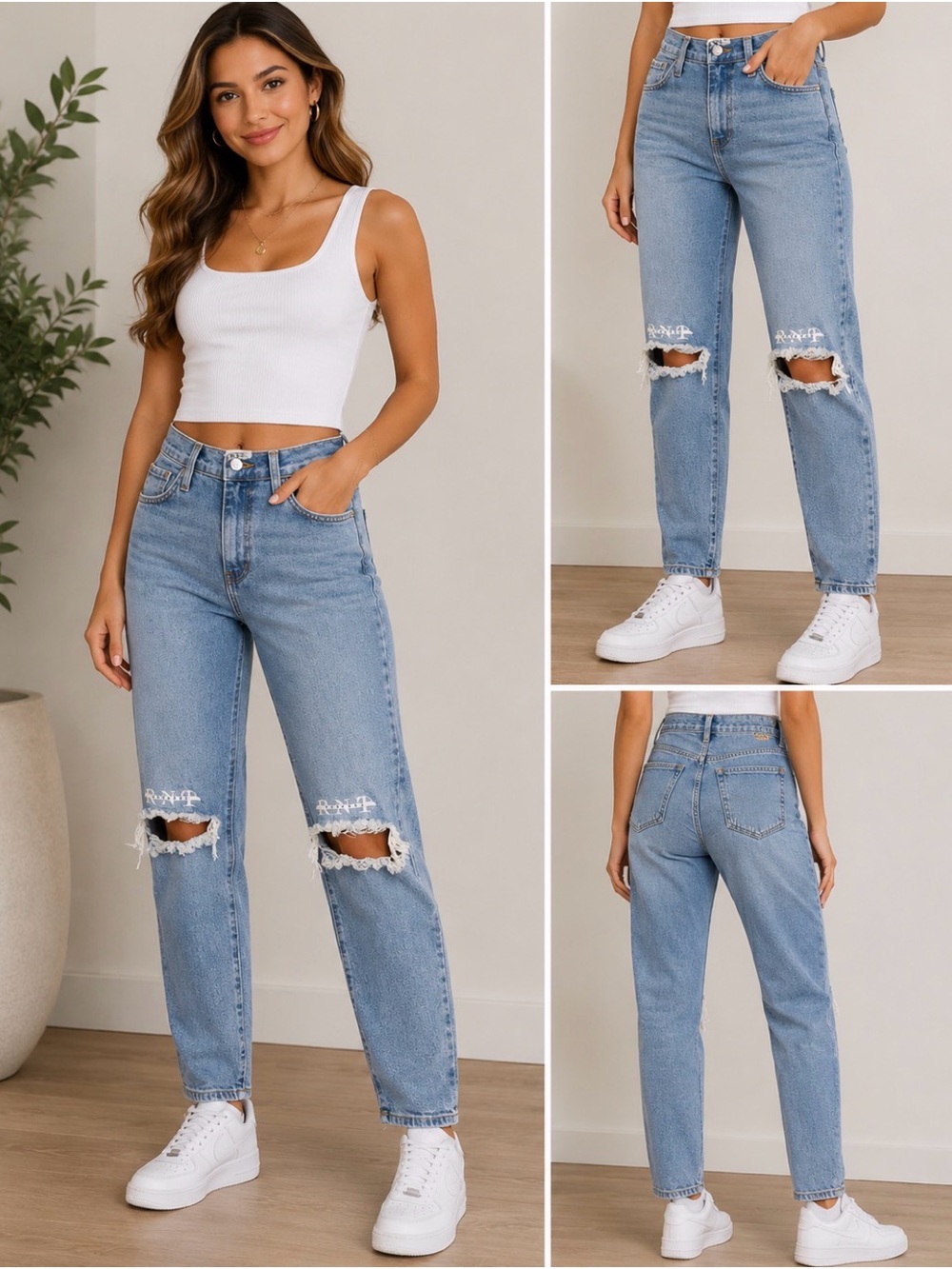 RnT (Run N Tell Apparel) Distressed Mom Jeans – Size 3 (W25)